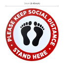 10 PCS Self-adhesive Waterproof PVC Epidemic Prevention Social Distance Floor Stickers, Lengthï¼š24cm