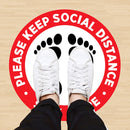 10 PCS Self-adhesive Waterproof PVC Epidemic Prevention Social Distance Floor Stickers, Lengthï¼š24cm