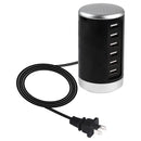 XLD4 30W 6-USB Ports Charger Station Power Adapter AC100-240V, US Plug(Black)