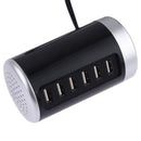 XLD4 30W 6-USB Ports Charger Station Power Adapter AC100-240V, US Plug(Black)