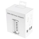 XLD4 30W 6-USB Ports Charger Station Power Adapter AC100-240V, US Plug(Black)