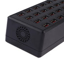100W 24 USB Ports Fast Charger Station Smart Charger with LED Indicator AC 100-240V, US Plug(Black)