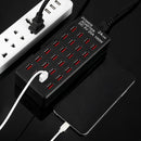 100W 24 USB Ports Fast Charger Station Smart Charger with LED Indicator AC 100-240V, US Plug(Black)