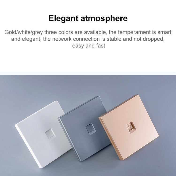 CAT.6 Shielded Pass-through Network Module, Dual Ports Panel + Shielded Pass-through (Gold)