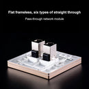 CAT.6 Shielded Pass-through Network Module, Dual Ports Panel + Shielded Pass-through (White)