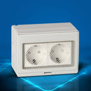 Outdoor IP55 Waterproof Double-connection Socket, EU Plug