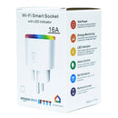 JH-G01E 16A 2.4GHz WiFi Control Smart Home Power Socket Works with Alexa & Google Home, Support LED Indicator, AC 100-240V, EU Plug(White)