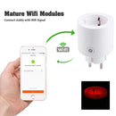 JH-G01E 16A 2.4GHz WiFi Control Smart Home Power Socket Works with Alexa & Google Home, Support LED Indicator, AC 100-240V, EU Plug(White)