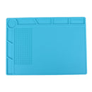 Maintenance Platform High Temperature Heat-resistant Repair Insulation Pad Silicone Mats with Screws Position, Size: 35cm x 25cm(Blue)