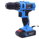 VOTO 21V Stepless Speed Regulation Rechargeable Hand Drill Set Electric Drill Power Tools with LED Light, AC 220V, US Plug, Random Color Delivery