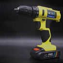 VOTO 21V Stepless Speed Regulation Rechargeable Hand Drill Set Electric Drill Power Tools with LED Light, AC 220V, US Plug, Random Color Delivery