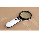 Reading Visual Magnifier with 3 LED Light, Mini Portable 3-45X Handheld Reading Visual Magnifier with 3 LED Light(White)