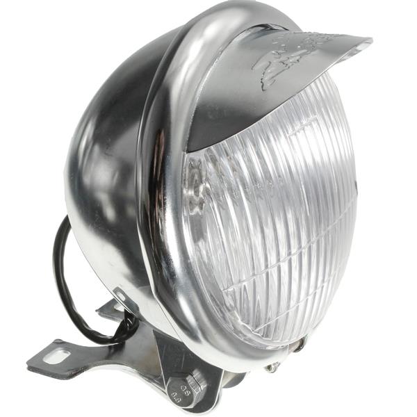 Chrome Shiny Round Motorcycle Motor Bike Autocycle Headlight 12V