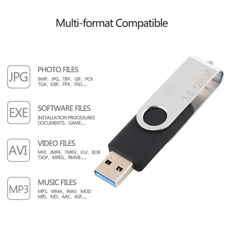 128GB Twister USB 3.0 Flash Disk USB Flash Drive (Black)