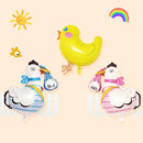 3 PCS Cartoon Chicken Pattern Easter Holiday Party Animal Ornament Balloons