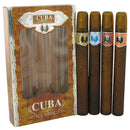 CUBA RED by Fragluxe Gift Set -- Cuba Variety Set includes All Four 1.15 oz Sprays, Cuba Red, Cuba Blue, Cuba Gold and Cuba Orange for Men