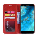 Magnetic Snap Retro Crazy Horse Texture Horizontal Flip Leather Case for Google Pixel 3 Lite XL, with Holder & Card Slots & Photo Frame(Red)