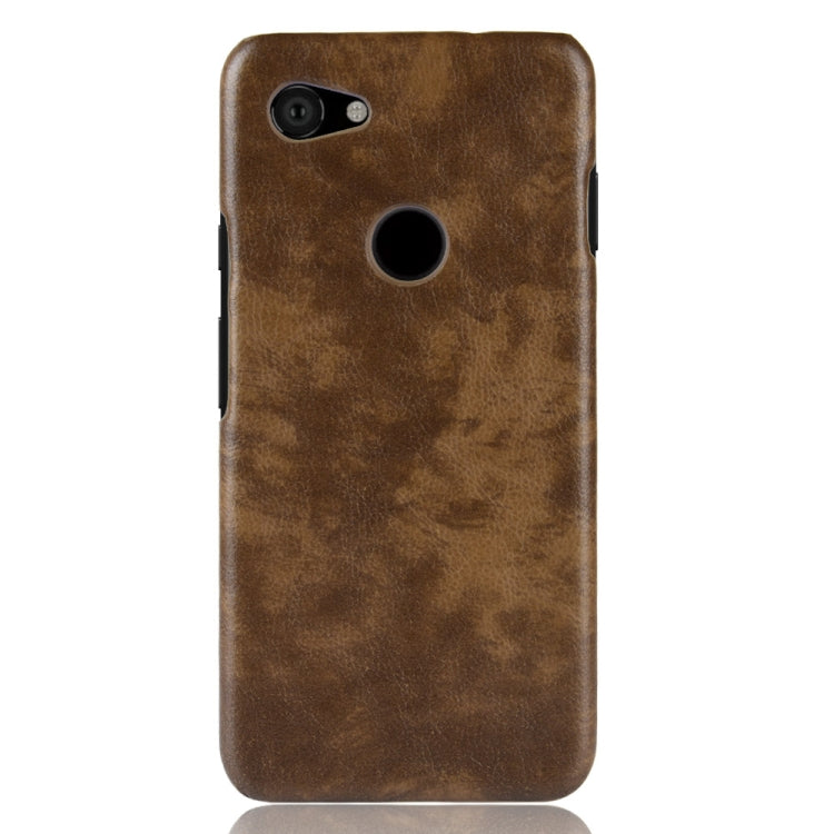 Shockproof Litchi Texture PC + PU Case for Google Pixel 3 Lite XL (Brown)