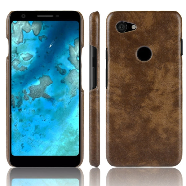 Shockproof Litchi Texture PC + PU Case for Google Pixel 3 Lite XL (Brown)