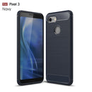 Brushed Texture Carbon Fiber Shockproof TPU Case for Google Pixel 3(Navy Blue)