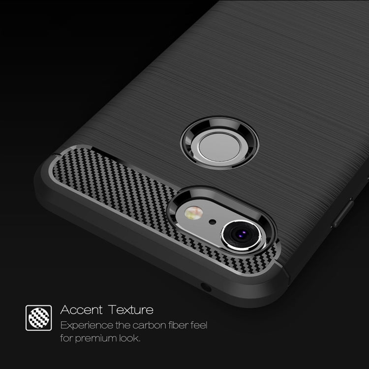 Brushed Texture Carbon Fiber Shockproof TPU Case for Google Pixel 3(Navy Blue)