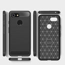 Brushed Texture Carbon Fiber Shockproof TPU Case for Google Pixel 3(Navy Blue)