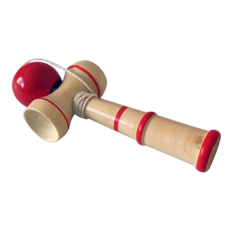 Classic Wooden Skill Toy Kendama with Extra String, Size: 13.5 x 5.5cm(Red)