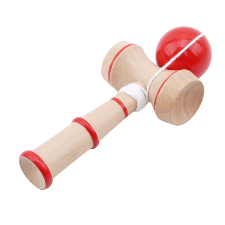 Classic Wooden Skill Toy Kendama with Extra String, Size: 13.5 x 5.5cm(Red)