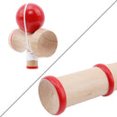 Classic Wooden Skill Toy Kendama with Extra String, Size: 13.5 x 5.5cm(Red)