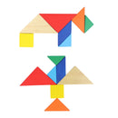 Baby Toy Fine Wooden Jigsaw Puzzle Beech Tangram, Size: 15*15cm