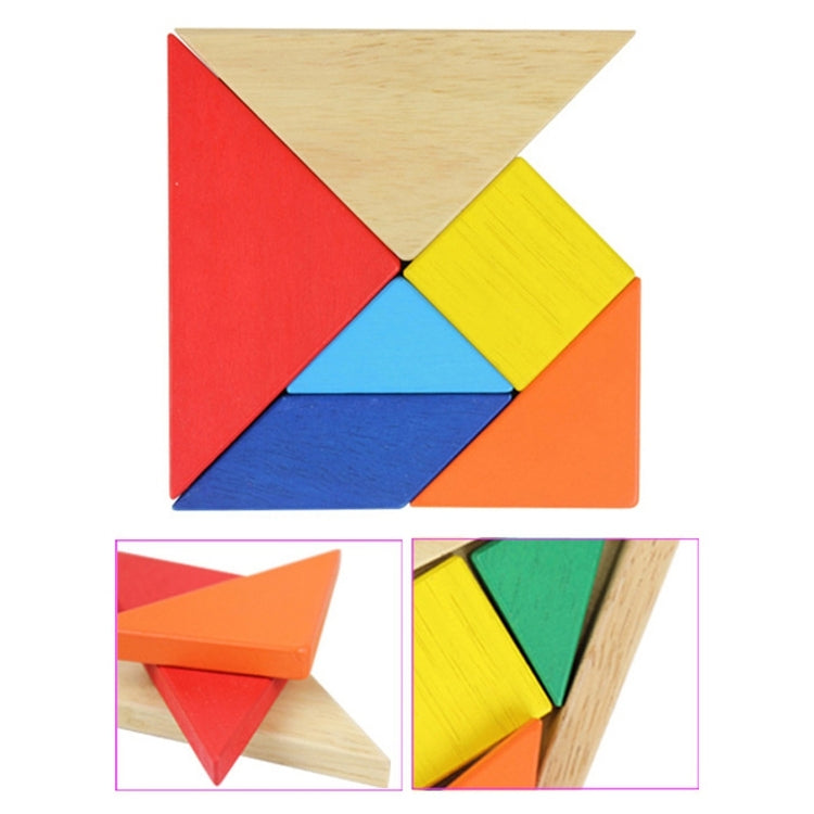 Baby Toy Fine Wooden Jigsaw Puzzle Beech Tangram, Size: 15*15cm