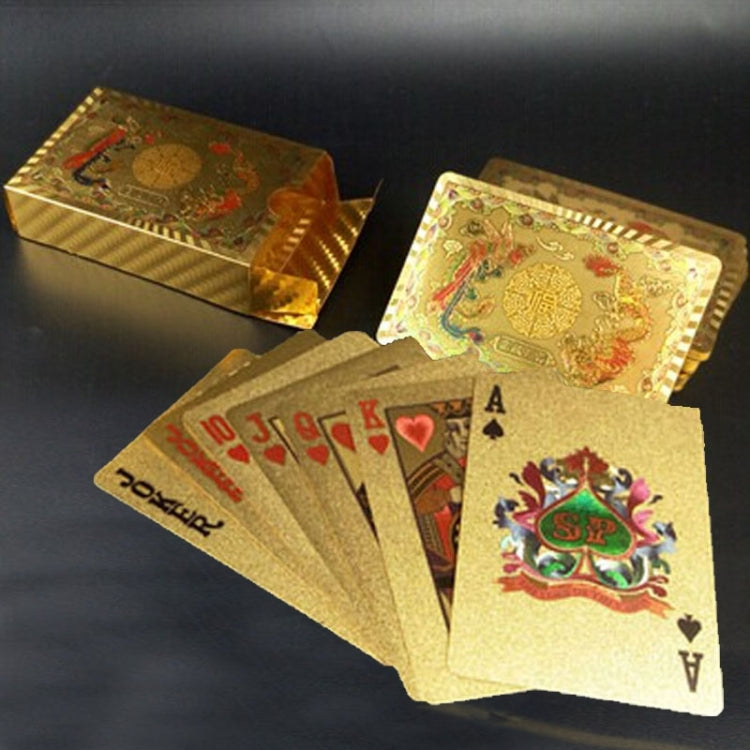 Creative Frosted Golden Dragon and Phoenix Back Texture Plastic From Vegas to Macau Playing Cards Texas Poker Novelty Collection Gift