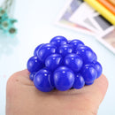 5cm Anti-Stress Face Reliever Grape Ball Extrusion Mood Squeeze Relief Healthy Funny Tricky Vent Toy with Hanging Ring (Blue)