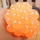 6cm Anti-Stress Face Reliever Grape Ball Extrusion Mood Squeeze Relief Healthy Funny Tricky Vent Toy(Orange)