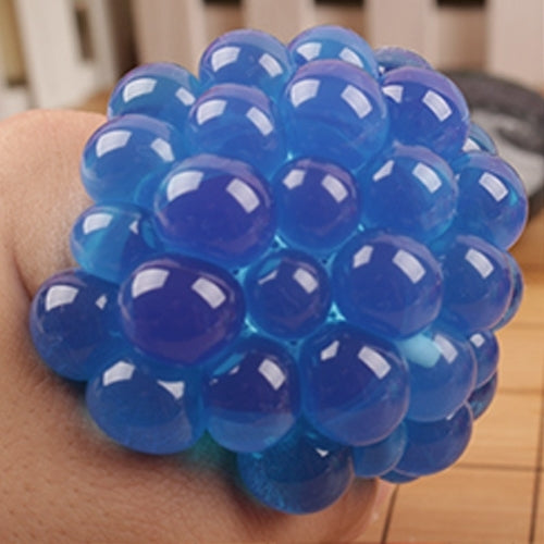 6cm Anti-Stress Face Reliever Grape Ball Extrusion Mood Squeeze Relief Healthy Funny Tricky Vent Toy(Blue)
