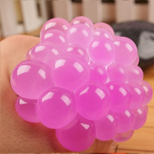 6cm Anti-Stress Face Reliever Grape Ball Extrusion Mood Squeeze Relief Healthy Funny Tricky Vent Toy(Magenta)