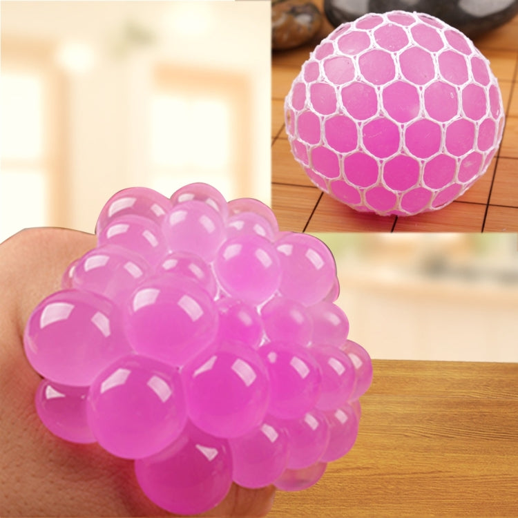 6cm Anti-Stress Face Reliever Grape Ball Extrusion Mood Squeeze Relief Healthy Funny Tricky Vent Toy(Magenta)