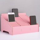 Wooden Multi-cell Mobile Phone Film Stand Desktop Display Rack, 30 Grids, Size: 31.5x23.5x18.5cm (Pink)