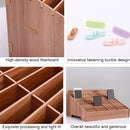 Wooden Multi-cell Mobile Phone Film Stand Desktop Display Rack, 30 Grids, Size: 31.5x23.5x18.5cm (Pink)
