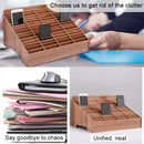 Wooden Multi-cell Mobile Phone Film Stand Desktop Display Rack, 30 Grids, Size: 31.5x23.5x18.5cm (Pink)
