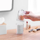 Transparent Round Plastic Cosmetic Box Cotton Swab Storage Box
