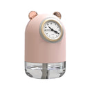 H216 Home Mute USB Mini Water Replenishing Instrument Cool Bear Clock Shaped Humidifier(Pink)