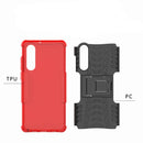 Tire Texture TPU+PC Shockproof Case for Huawei P30, with Holder (Red)