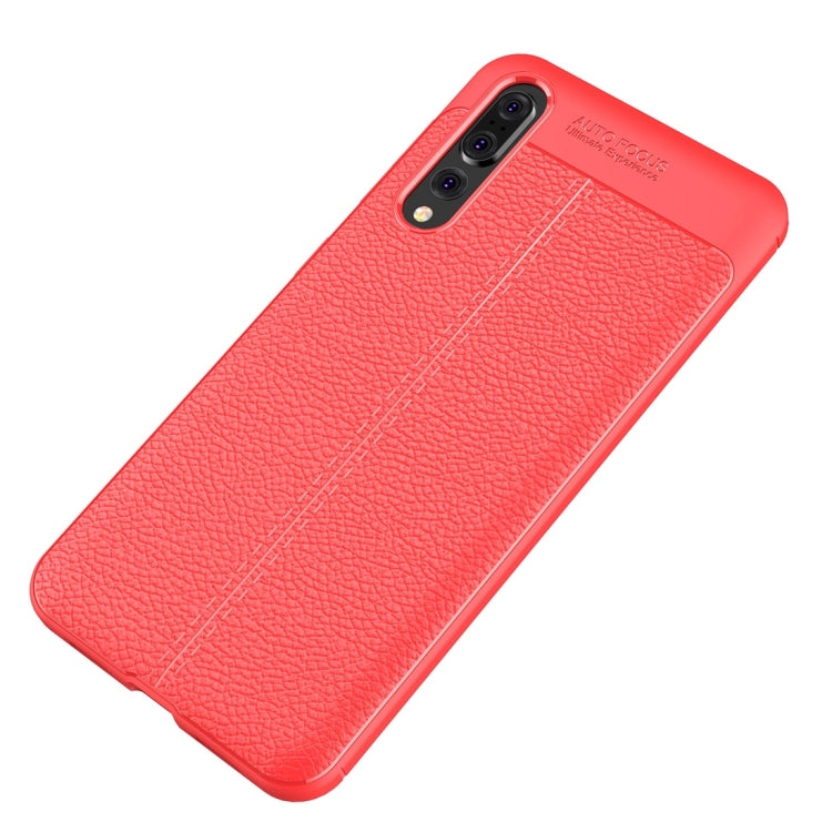 For Huawei P20 Pro Litchi Texture Soft TPU Protective Back Cover Case(Red)