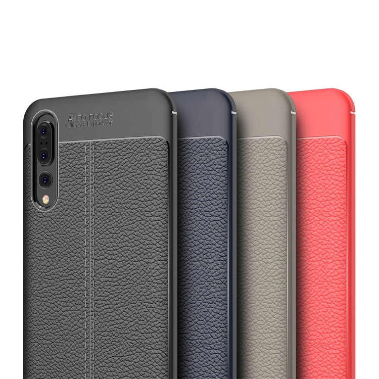 For Huawei P20 Pro Litchi Texture Soft TPU Protective Back Cover Case(Red)
