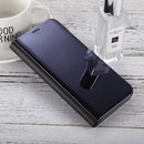 For Huawei P20 Lite Electroplating Mirror Horizontal Flip Leather Case with Holder (Black)