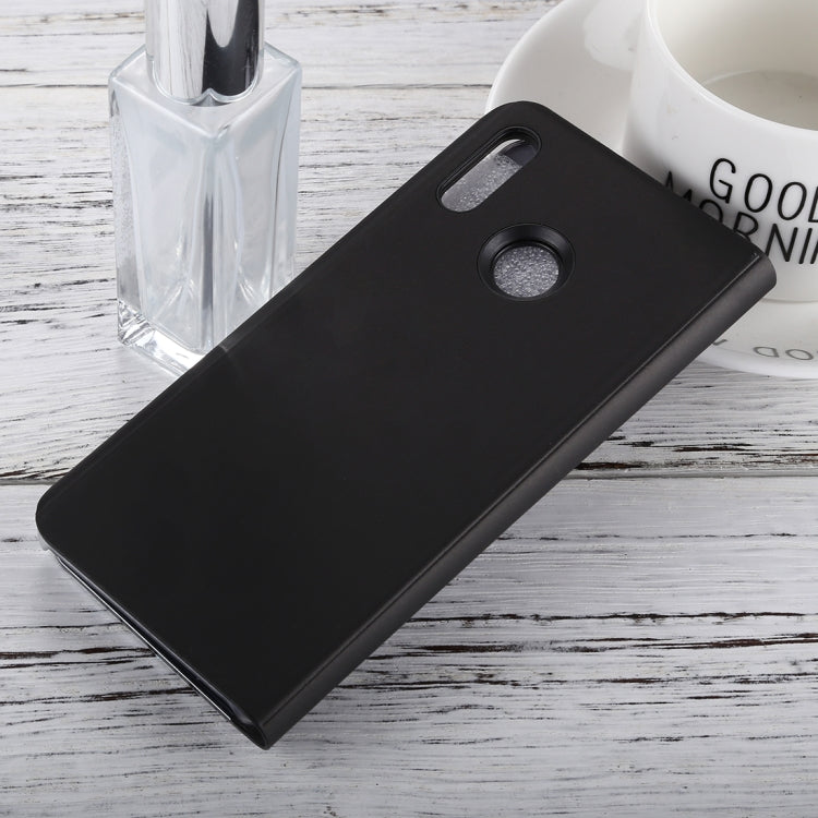 For Huawei P20 Lite Electroplating Mirror Horizontal Flip Leather Case with Holder (Black)