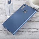 For Huawei P20 Lite Electroplating Mirror Horizontal Flip Leather Case with Holder (Blue)