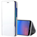 For Huawei P20 Lite Electroplating Mirror Horizontal Flip Leather Case with Holder (Silver)