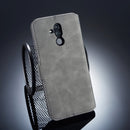 DG.MING Retro Oil Side Horizontal Flip Case for Huawei Mate 20 Lite, with Holder & Card Slots & Wallet (Grey)
